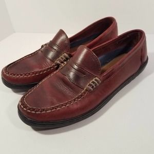 Womens Keds 7 Penny Loafer Oxblood Red Leather Comfort Shoes Slip On aah...Keds